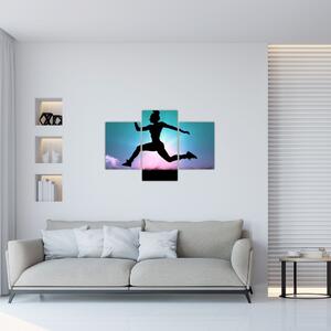 Obraz skákajúce siluety ženy (90x60 cm)