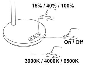 Top Light-LED Stmievateľná dotyková stolná lampa BELLA LED/4,8W/5V 3000/4000/6500K čierna