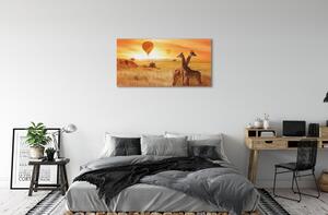 Obraz canvas Balóny neba žirafa 100x50 cm