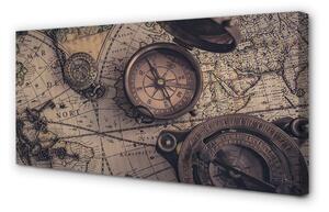 Obraz canvas kompas mapa 120x60 cm