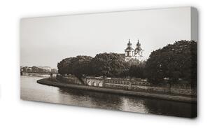 Obraz na plátne Krakow River bridge 100x50 cm