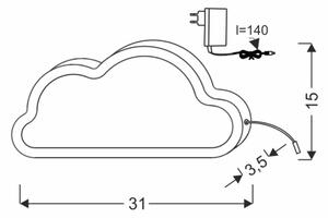 LED detská stolová lampa CLOUD LED/11W/230V ružová
