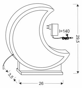 LED Detská stolná lampa MOON LED/12W/230V žltá