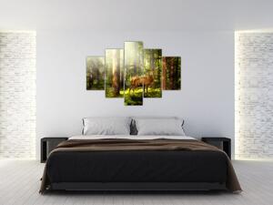 Obraz jeleňa v lese (150x105 cm)