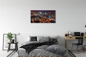 Obraz na plátne Varšava Mesto nočné panorama 100x50 cm