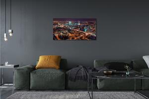 Obraz na plátne Varšava Mesto nočné panorama 100x50 cm