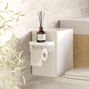 Biely samodržiaci držiak na toaletný papier z recyklovaného plastu Flex Adhesive – Umbra