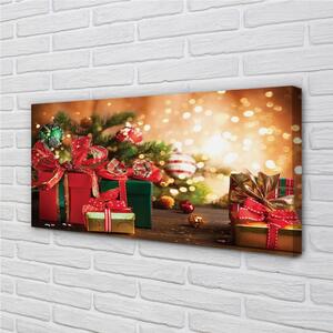 Obraz na plátne Darčeky vianočné ozdoby svetla 100x50 cm