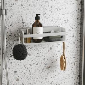 Sivá samodržiaca kúpeľňová polička z recyklovaného plastu Flex Adhesive – Umbra