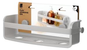 Sivá samodržiaca kúpeľňová polička z recyklovaného plastu Flex Adhesive – Umbra