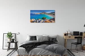 Obraz na plátne Grécko pobrežie beach panorama 100x50 cm