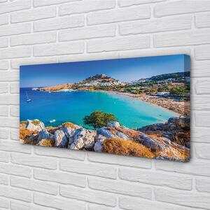Obraz na plátne Grécko pobrežie beach panorama 100x50 cm