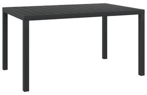 Záhradný stôl, čierny 150x90x74 cm, hliník a WPC