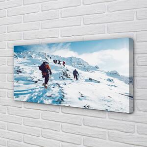 Obraz canvas Lezenie na hory v zime 100x50 cm