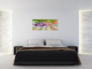 Obraz abstrakcie - maľba (120x50 cm)
