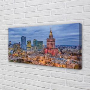 Obraz na plátne Warsaw Panorama západu slnka 100x50 cm