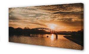 Obraz na plátne Krakow river bridge sunset 100x50 cm