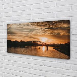 Obraz na plátne Krakow river bridge sunset 100x50 cm