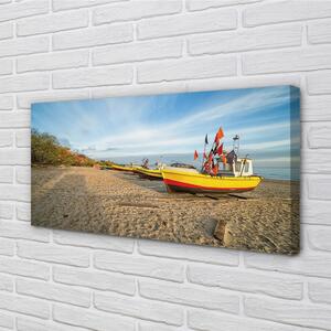 Obraz na plátne Gdańsk Beach lode sea 100x50 cm