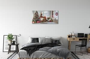 Obraz na plátne Ozdoby na vianočný stromček darčeky 100x50 cm