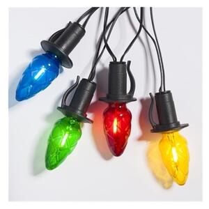 LED vonkajšia girlanda CONE FILAMENT 20xE10 19m farebná/teplá biela IP44