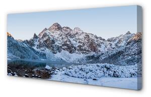 Obraz canvas Horské zimné jazero 100x50 cm