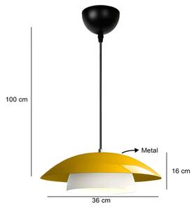 Závesné svietidlo na lanku MOONLIGH 1xE27/40W/230V žlté