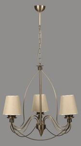 Luster na reťazi CLASSIC 3xE14/40W/230V bronzový/béžový