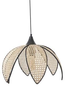 Luster na lanku FUME 1xE27/40W/230V pr. 40 cm čierna/béžová