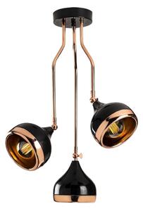 Luster na tyči YILDO 3xE27/40W/230V čierna/medená