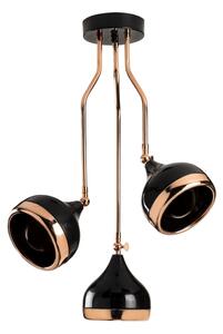 Luster na tyči YILDO 3xE27/40W/230V čierna/medená