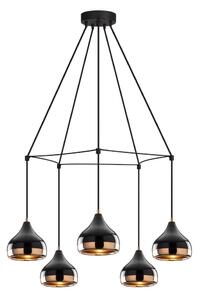 Luster na lane YILDO 5xE27/40W/230V čierna/medená