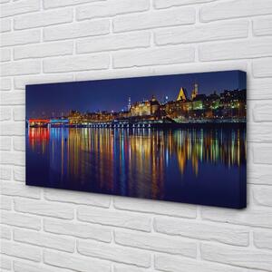 Obraz na plátne Varšava mesto noc rieka most 100x50 cm