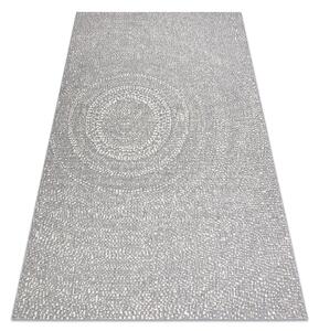 Koberec FLAT SISAL 48832637 Kruhy, bodky sivo / krémový