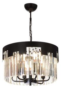Luster na reťazi CRYSTALLINE 6xE27/40W/230V čierna