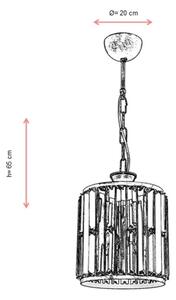 Luster na reťazi CRYSTALLINE 1xE27/6W/230V bronzový