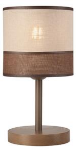 Tmavo hnedá stolná lampa s textilným tienidlom, výška 30 cm Andrea – LAMKUR