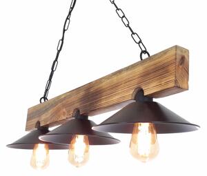 Luster na lankách HEPSI 3xE27/40W/230V smrek/orech