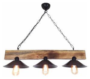 Luster na lankách HEPSI 3xE27/40W/230V smrek/orech