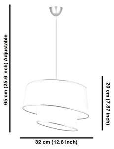 Luster na lankách BARETTE 1xE27/60W/230V béžová/lesklý chróm