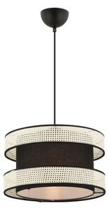 Luster na lanku HALO 1xE27/60W/230V čierna/krémová