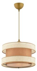 Závesný luster na lanku HALO 1xE27/60W/230V hnedá/krémová