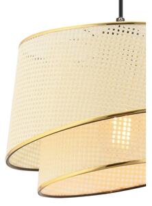 Závesný luster na lanku BARETTE 1xE27/60W/230V krémová/zlatá