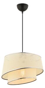 Závesný luster na lankách BARETTE 1xE27/60W/230V krémový/lesklý chróm