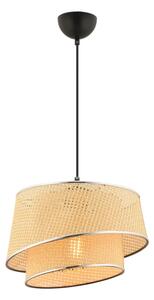 Luster na lankách BARETTE 1xE27/60W/230V béžová/lesklý chróm