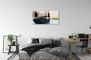 Obraz canvas Loď sea city sky 100x50 cm