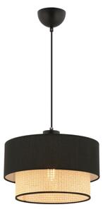 Luster na lanku ECHO 1xE27/60W/230V čierna/béžová
