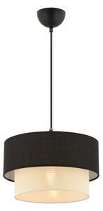 Závesný luster na kábli ECHO 1xE27/60W/230V čierna/krémová