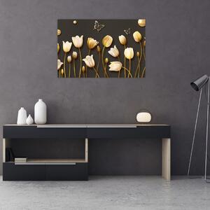 Obraz - Tulipány - abstraktné (90x60 cm)