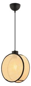 Luster na lanku DRUM 1xE27/60W/230V béžová/čierna
